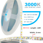 3000K Warm White | LED Strip Light | Power 12V DC 9.6V W/M